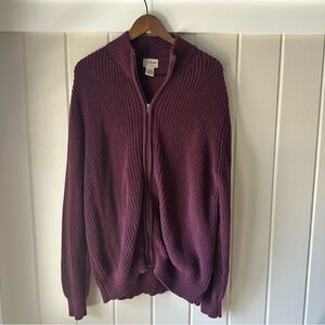 Men’s L.L. Bean Maroon Cotton Sweater, Size XL